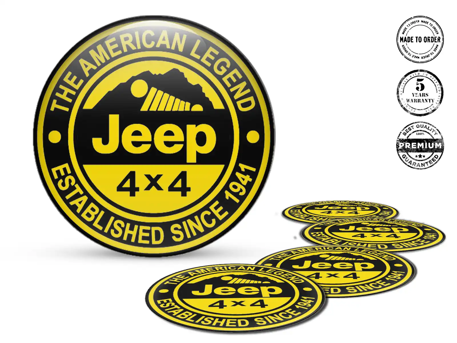 Jeep Calcomanías de Aro para Autos Logos Bombados de Lujo